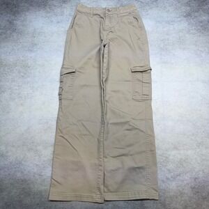 Wax Jean Collection Khaki Cargo Pants Wide Leg Y2K Skater Tan Size 0/24